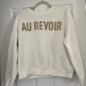 **H&M "Au Revoir" Embellished Sweatshirt - Size M**